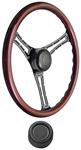 Steering Wheel Kit, 1969-89 GM, Autocross, Wood, Plain Hi-Rise