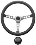 Steering Wheel Kit, 1959-69 GM, Retro w/Holes, Plain Cap, Black