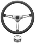 Steering Wheel Kit,1967-69 Chevrolet, Retro w/Slots, Engraved Bowtie, Polished
