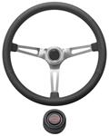 Steering Wheel Kit, 1967-69 Chevrolet, Retro w/Slots, Red Bowtie, Black, Hi-Rise