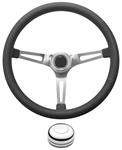 Steering Wheel Kit, 1969-89 GM, Retro w/Slots, Plain Cap, Polished