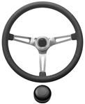 Steering Wheel Kit, 1969-89 GM, Retro w/Slots, Plain Cap, Black