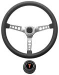 Steering Wheel Kit, 1959-68 Pontiac, Retro w/Holes, Arrowhead, Black, Hi-Rise