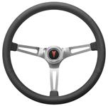 Steering Wheel Kit, 1959-68 Pontiac, Retro w/Slots, Pontiac Crest Pol, Hi-Rise
