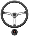 Steering Wheel Kit,1959-68 Pontiac, Retro w/Slots, Pontiac Crest, Black, Hi-Rise