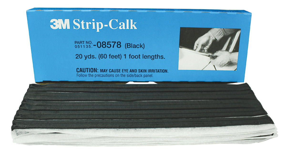 3M Calk Strips Black 60 Strips 1 ft each Rubber Caulking Material 08578