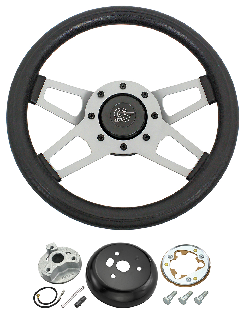 Steering Wheel Kit, Grant Challenger 4Spoke, 196988, Satin