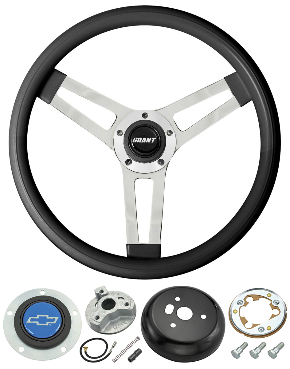 Steering Wheel Kit, Grant Classic 5, 196988 Chevrolet, w/ Blue Bowtie