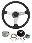 Steering Wheel Kit, Grant Elite GT, 1969-88 CH/EC/MC, Black w/ Billet Bowtie Cap
