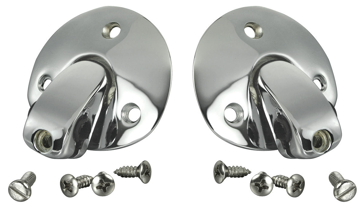 RESTOPARTS 19651972 GM Chrome Sun Visor Supports Pair
