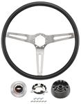 Steering Wheel Kit, 3-Spoke, 1969-72 CH/EC/MC, 1973-91 GM Truck, Brushed Spokes
