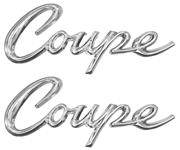 Emblem, Quarter Panel Script, 1963-64 Cadillac "Coupe", Pair