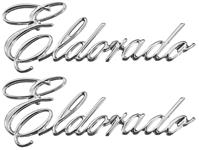 Emblem, Quarter Panel Script, 1975-76 Eldorado, Pair