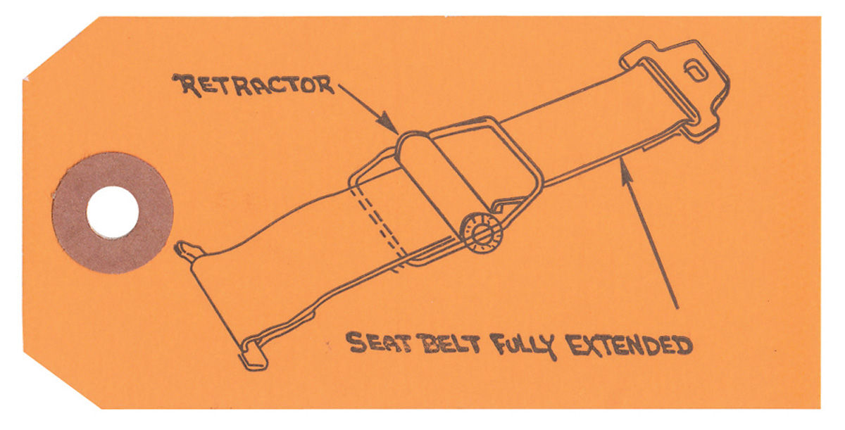 Tag, Seat Belt Instruction, 196066 GM Cars