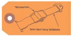 Tag, Seat Belt Instruction, 1960-66 GM Cars