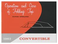 Operation Manual, Convertible Top, 1962 Cadillac