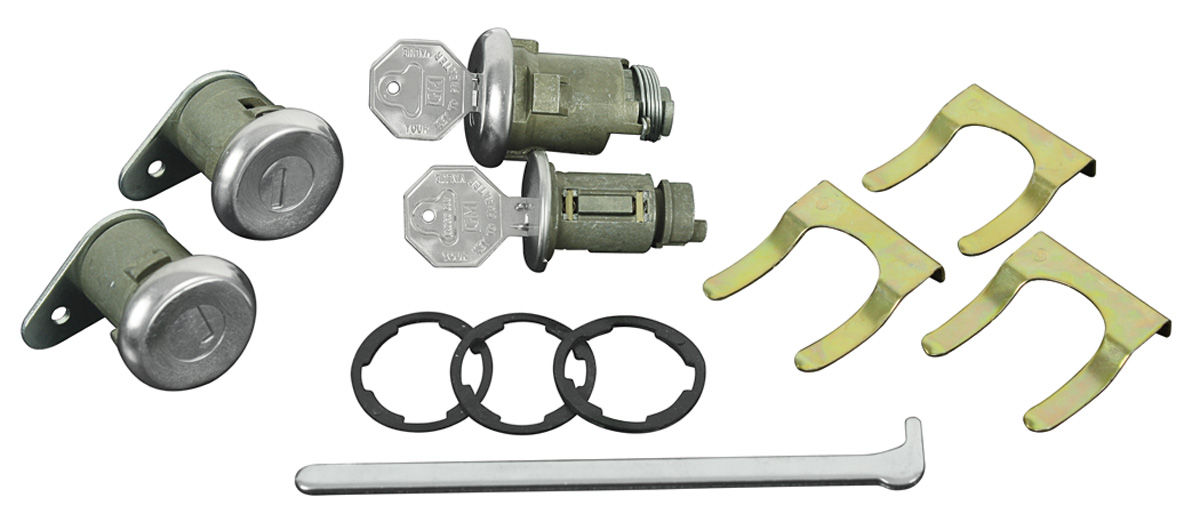 Lock Set, Ignition/Doors/Trunk, 196163 Cadillac, Short Cylinder