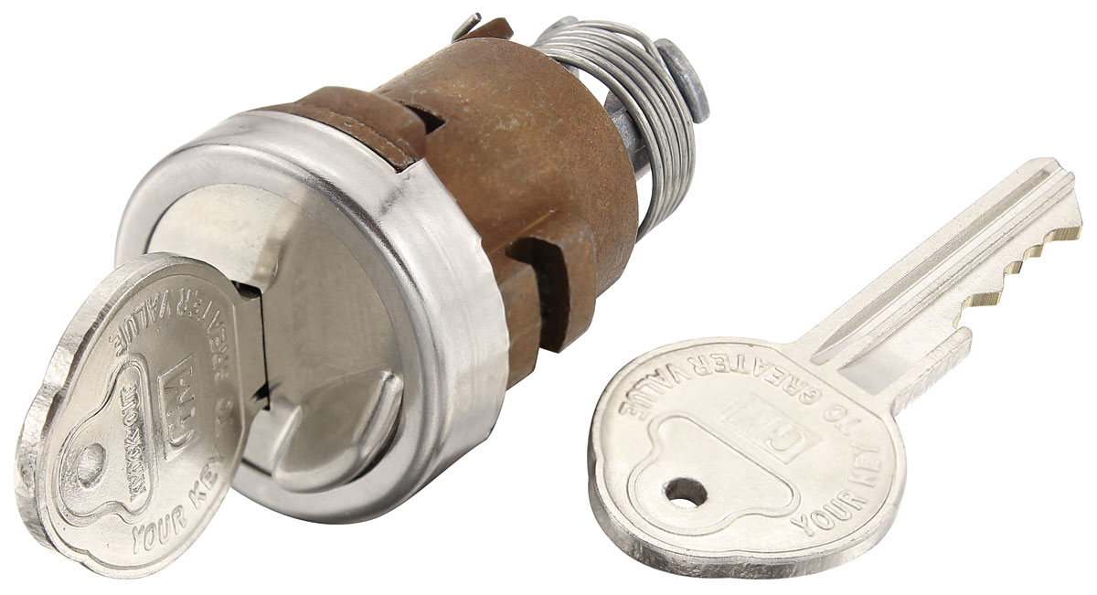 Lock Set, Trunk, 196768 Cadillac, w/ Pearhead Key