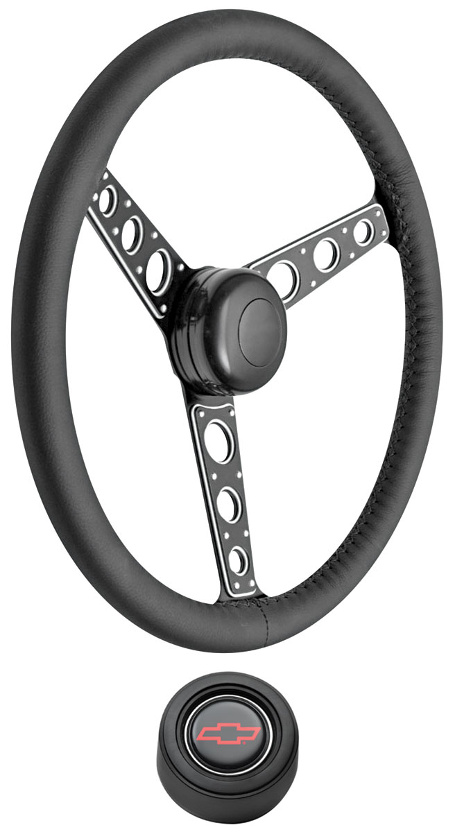 GT Performance Steering Wheel Kit, 196769 Chevrolet, Autocross II, Leather,Red Bowtie, Hi