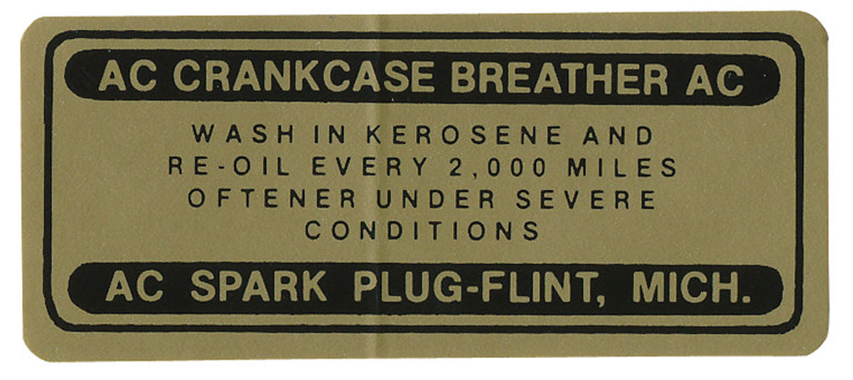 Decal, 5457 Cadillac, Oil Filler Cap