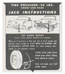 Decal, 55 Cadillac, Trunk, Jack Instruction