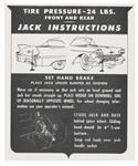 Decal, 58 Cadillac, Trunk, Jack Instruction, exc. Biarritz