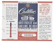 Decal, GM Kleer-View Bottle, 1955-58 Cadillac, GM # 990064