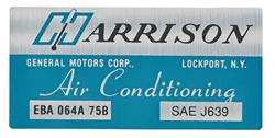 Decal, 75-79 GM, Evaporator Box, Harrison Air Conditioning, EBA064A75B