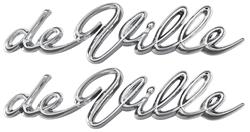 Emblem, Quarter Panel Script, 1963-64 Cadillac &quot;DeVille&quot;, Pair photo
