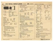 Tune-Up Sheets; 1970 Pontiac, V8 400, 4bbl/330-350hp