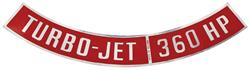 Decal, Air Cleaner, 1964-77 Chevelle & El Camino & Monte Carlo, Turbo-Jet 360HP