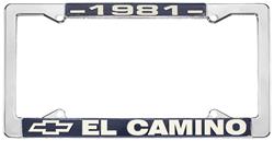 License Plate Frame, 1981 El Camino