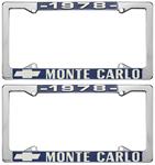 License Plate Frame, 1978 Monte Carlo