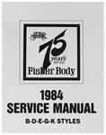 Body Service Manual, Fisher Body, 1984 GM
