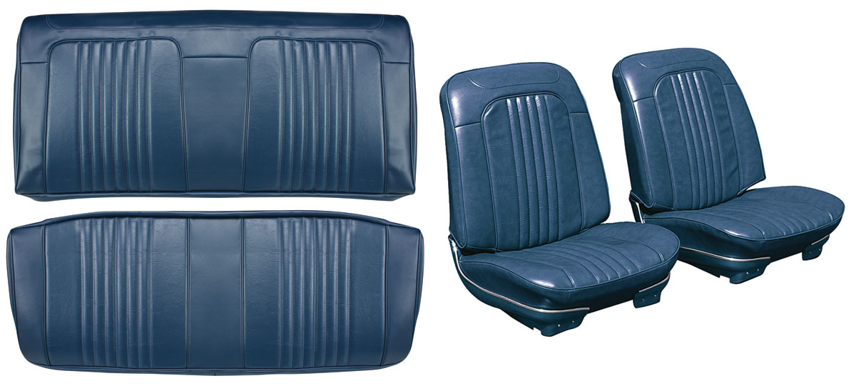 Seat Upholstery Kit, 197172 Chevelle, Front Buckets/Coupe Rear PUI