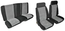 Seat Upholstery, 1985-87 Grand National, Front/Rear Set, Velour, Black/Grey