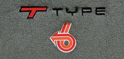 Floor Mats, Cutpile, 1982-87 Buick G-Body, TType Logo w/ Red/Orange, Slv Outline