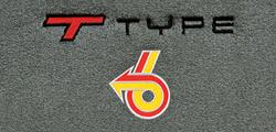 Floor Mats, Cutpile, 1982-87 Buick G-Body, TType Logo w/ Red/Yellow, SL Outline