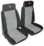 Seat Upholstery,1985-87 Grand National, Front Buckets, Black/Gray Cloth, PUI