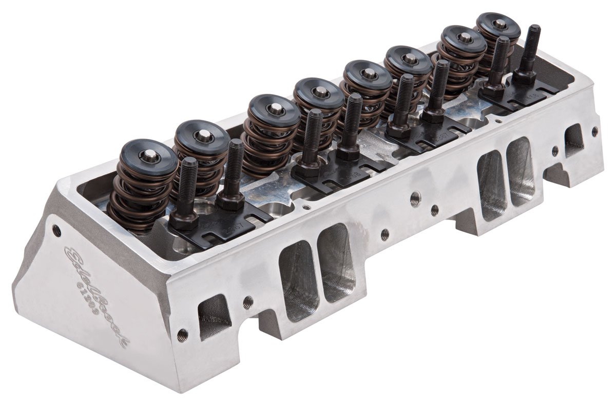 Cylinder Head, Edelbrock, ECNC, 225CC, SB Chevy, MR, Complete