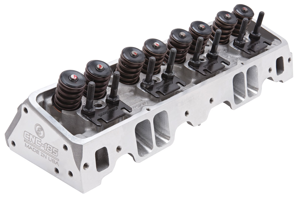 Cylinder Head, Edelbrock, ECNC, 185CC, SB Chevy, MFT/HR, Complete