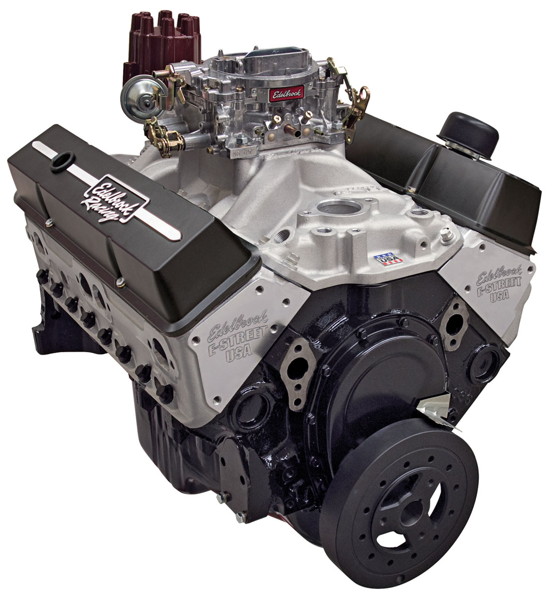 Crate Engine, EStreet 315HP Carbureted, Edelbrock, Chevrolet 350, Satin