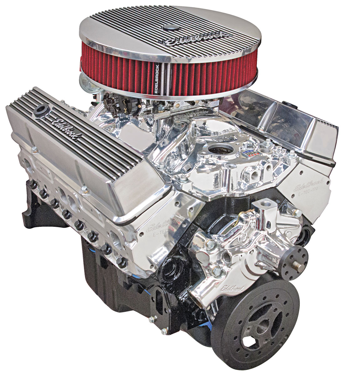 Crate Engine, Performer HiTorq, Edelbrock, Chevy 350, Shrt Wtr Pmp