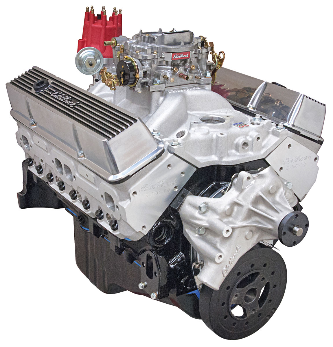 Crate Engine, Performer HiTorq, Edelbrock, Chevy 350, Long Wtr Pmp, Satin