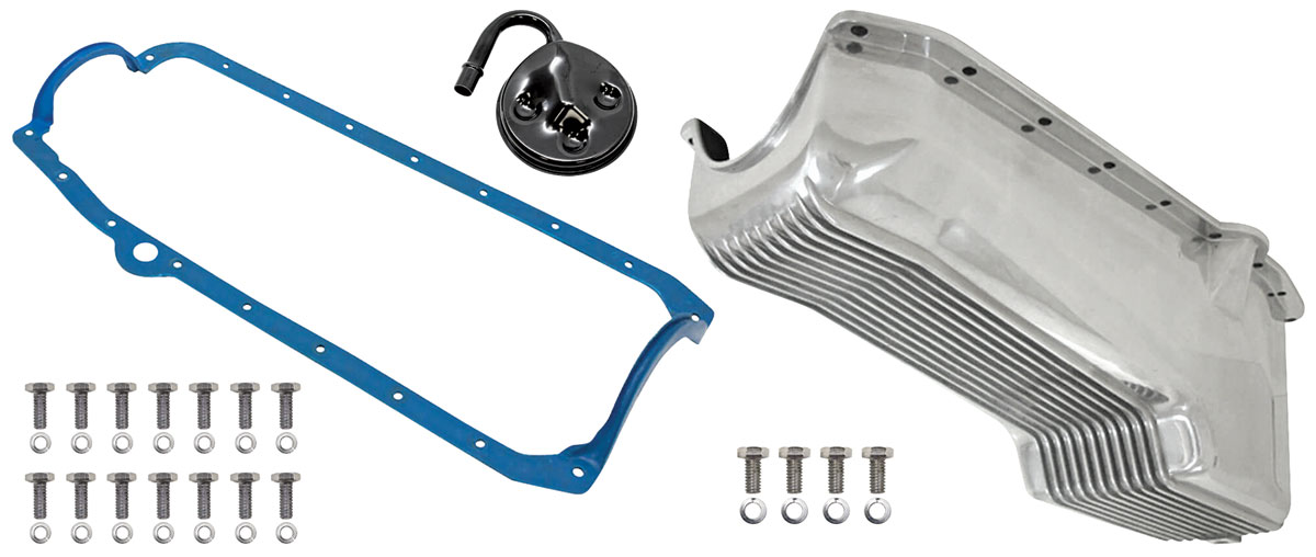 Weiand Performance Oil Pan, Finned Cast Aluminum, Weiand, 195879