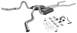 Exhaust Set, FM Amer. Thunder, 1964-72 EC, 2.5", XMBR-BK w/S50, Dual Side Exit