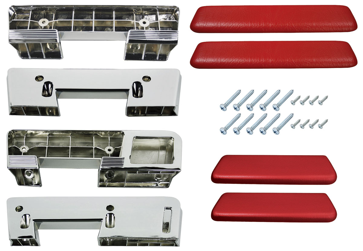 RESTOPARTS Armrest Base/Pad Kit, Front/Rear, 196164 ABody, 196364