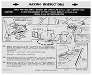 Decal, Jacking Instructions, 1960 Corvair, 2nd series