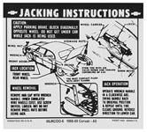 Decal, Jacking Instructions, 1967-69 Corvair