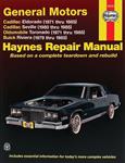 Book, Repair Manual, 1971-85 Eldorado, 1980-85 Seville, Haynes